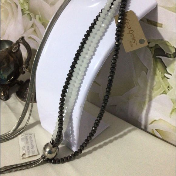 Vintage Erica Lyons Long Mixed Material Necklace Multi Strand NWT NOS - Picture 15 of 16